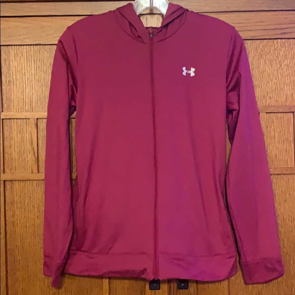 Youth Under Armour pink front zip jacket